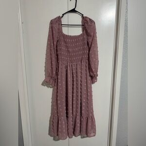 Dusty Pink Long Sleeve Dress
